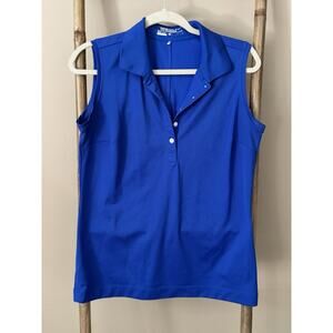 Nike Golf Tour Performance Dri Fit Sleeveless Polo Women’s LARGE BLUE